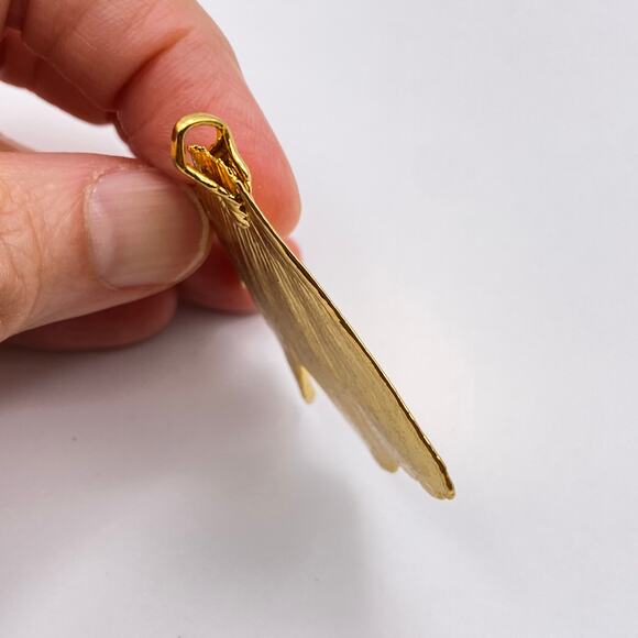 10K Gold Dipped Ginkgo Leaf Pendant - Picture 10 of 11